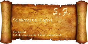 Siskovits Fanni névjegykártya